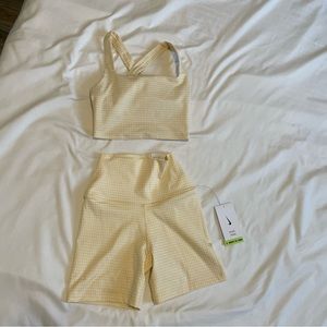 Nike Workout Yellow Gingham set